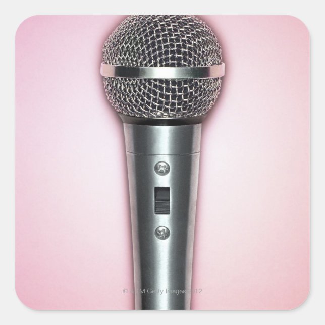 Sticker Carré Microphone Chrome (Devant)