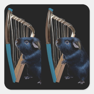 Sticker Carré Midnight Serenade of the Abyssinian