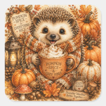 Mignon hérisson au Spice Pumpkin aquarelle