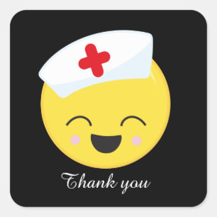 Sticker Carré mignonne infirmière merci