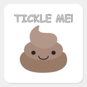 Sticker Carré Mignonne Tickme Poop Emoji