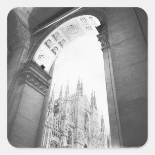 Sticker Carré Milano Italie, Galleria Vue sur le Duomo