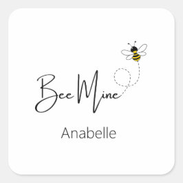 Sticker Carré Mine d'abeilles - Valentine Day Cute Bee Custom