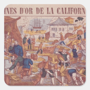 Sticker Carré Mines d'or de la Californie