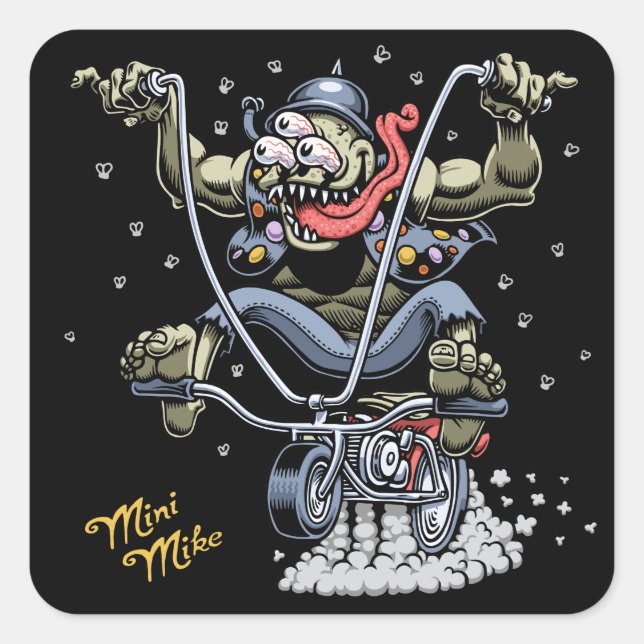 Sticker Carré Mini Mike (Devant)