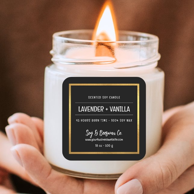 Sticker Carré Mini parfumé Soy Beeswax Candle Business (Créateur téléchargé)