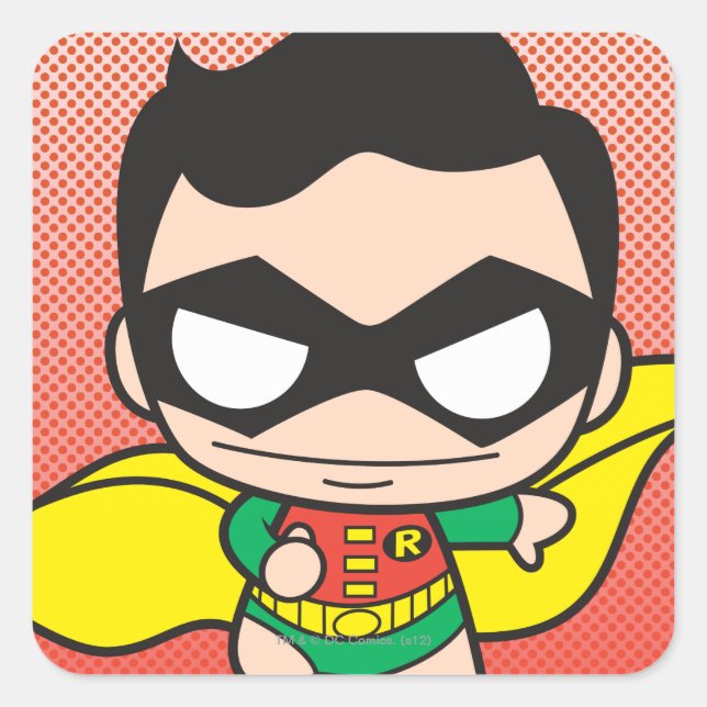 Sticker Carré Mini Robin (Devant)