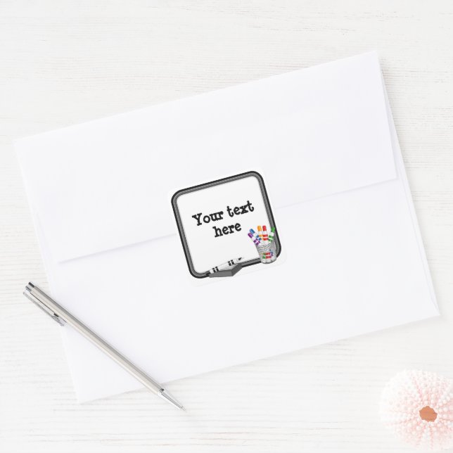 Sticker Carré Mini-tableau blanc Peel and Stick (Enveloppe)