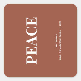 Sticker Carré Minimal PEACE | Terracotta Holiday