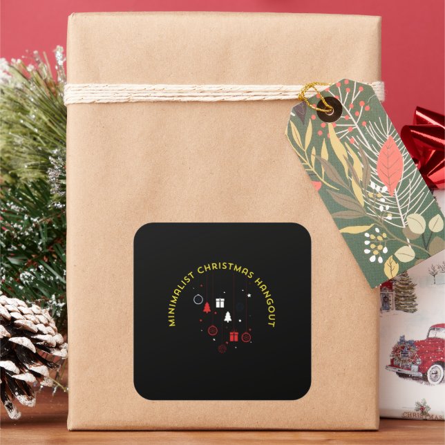 Sticker Carré Minimalist Christmas Hangout (vacances)