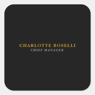 Sticker Carré Minimaliste Classique Professionnel Couleur Noir O