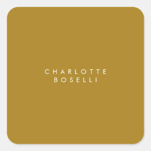 Sticker Carré Minimaliste Classique Professionnel Couleur Or