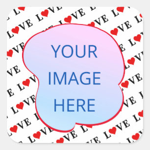 Sticker Carré Minimaliste d'AMOUR blanc