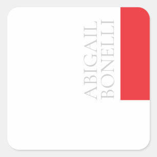 Sticker Carré Minimaliste professionnel moderne gras gris rouge