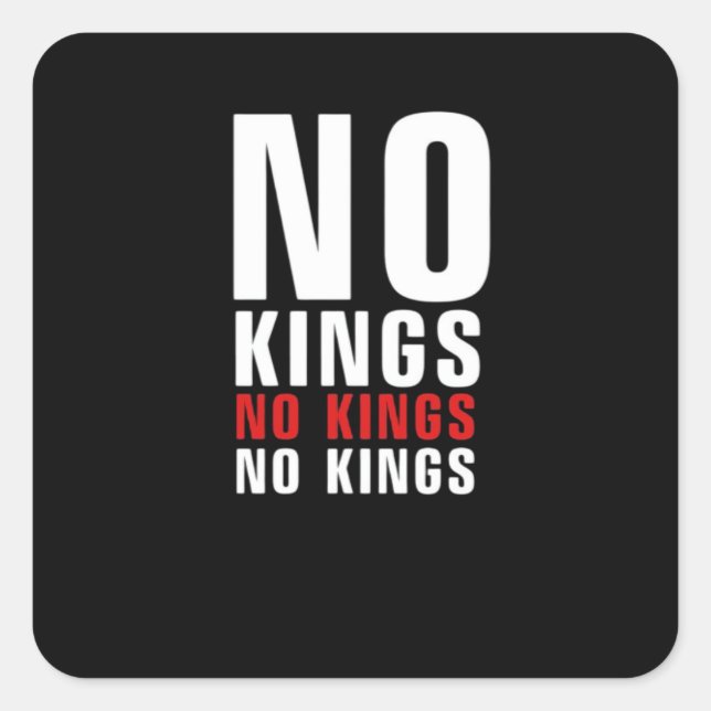 Sticker Carré Minimalistic Design No Kings Rebellious No Kings G (Devant)
