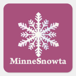 Sticker Carré MinneSnowta avec flocon de neige