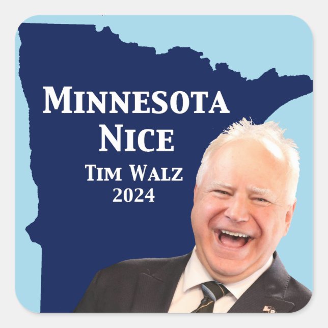 Sticker Carré Minnesota Nice Tim Walz (Devant)