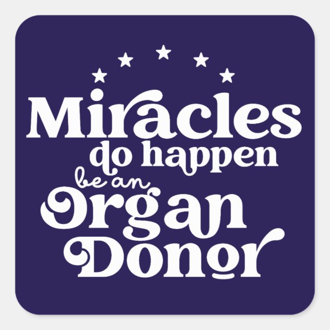 Sticker Carré Miracles Organ Donor Awareness (Devant)