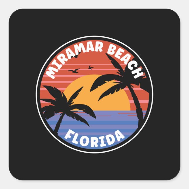 Sticker Carré Miramar Beach Floride Sunset Paradise (Devant)
