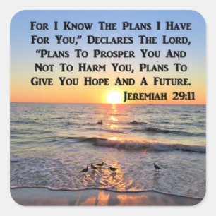 STICKER CARRÉ MISE EN LIGNE DE JEREMIAH 29:11 SCELER