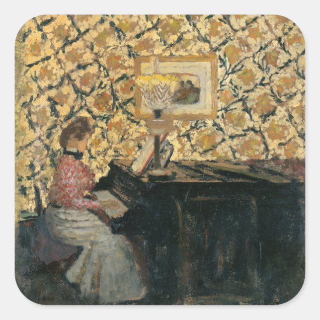 Sticker Carré Misia au piano (Devant)