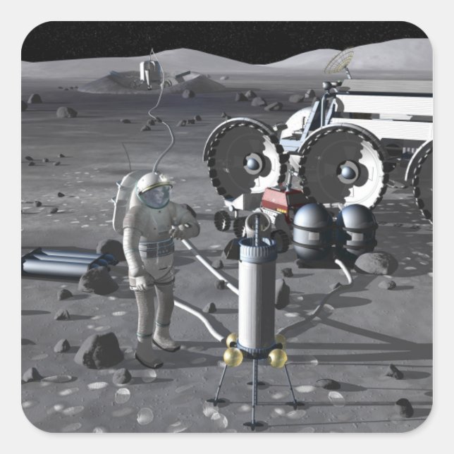 Sticker Carré Missions d'exploration spatiale futures 2 (Devant)