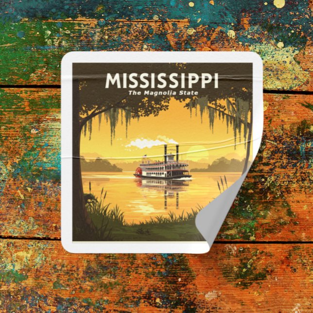 Sticker Carré Mississippi vintage (Créateur téléchargé)