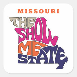Sticker Carré Missouri State Surnom Word Art