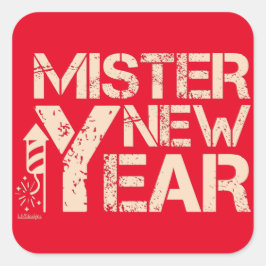 STICKER CARRÉ MISTRE NOUVELLE ANNÉE