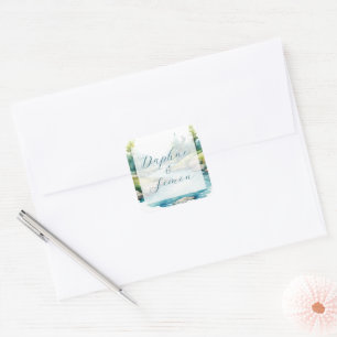 Sticker Carré Misty Mountain Mariage