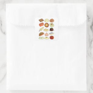 Sticker Carré Mithai Indian Sweets confiserie Desserts Inde