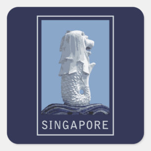 Sticker Carré Mlion de Singapour