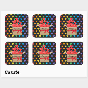 Sticker Carré Mlle vous, design populaire coloré,