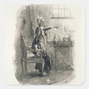 Sticker Carré Mme Betsy Trotwood, de "Charles Dickens : A Gossi