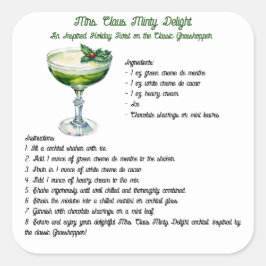 Sticker Carré Mme Claus Minty Delight Cocktail Recette