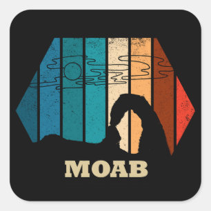 Sticker Carré Moab Vintage - Utah - Parc national des Arches