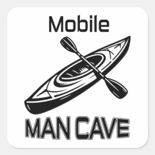 Sticker Carré Mobile Man Cave Kayak