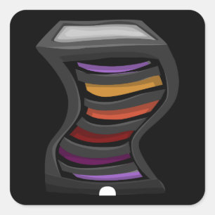 Sticker Carré Mobilier brillant latéral foncé tourbillonnant mul