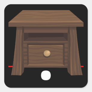 Sticker Carré Mobilier brillant table latérale en bois