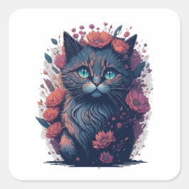 Sticker Carré Mode Feline