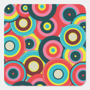 Sticker Carré Mode géométrique Vintage-Motif élégant moderne