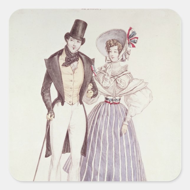 Sticker Carré Mode pour hommes et femmes, 1830 (Devant)