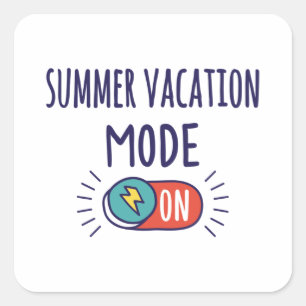 Sticker Carré Mode vacances d'été Activé