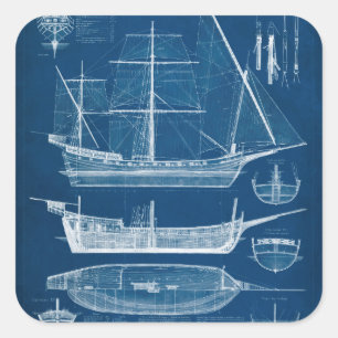Sticker Carré Modèle antique I de bateau