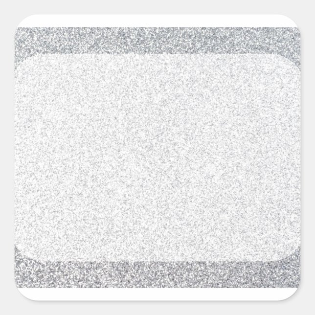 Sticker Carré Modèle blanc parties scintillant argent (Devant)