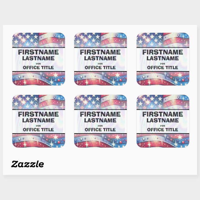 Sticker Carré Modèle de campagne personnalisé (Feuille)
