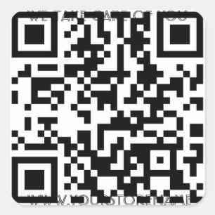 Sticker Carré Modèle de code QR avec n'importe quel texte