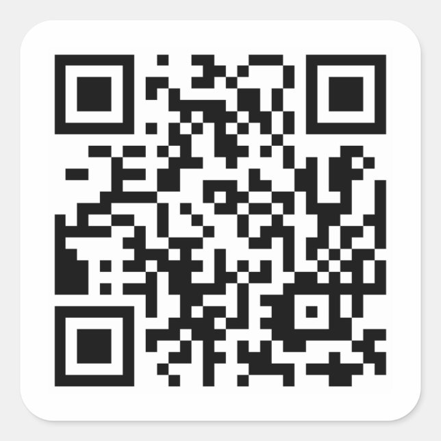 Sticker Carré Modèle de code QR personnalisé (Devant)