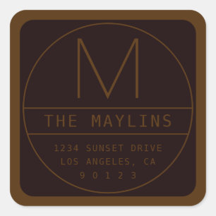 Sticker Carré Modèle de conception rétro-moderne modifiable   Br