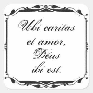 Sticker Carré Modèle de l'autocollant Mariage Ubi Caritas et Amo